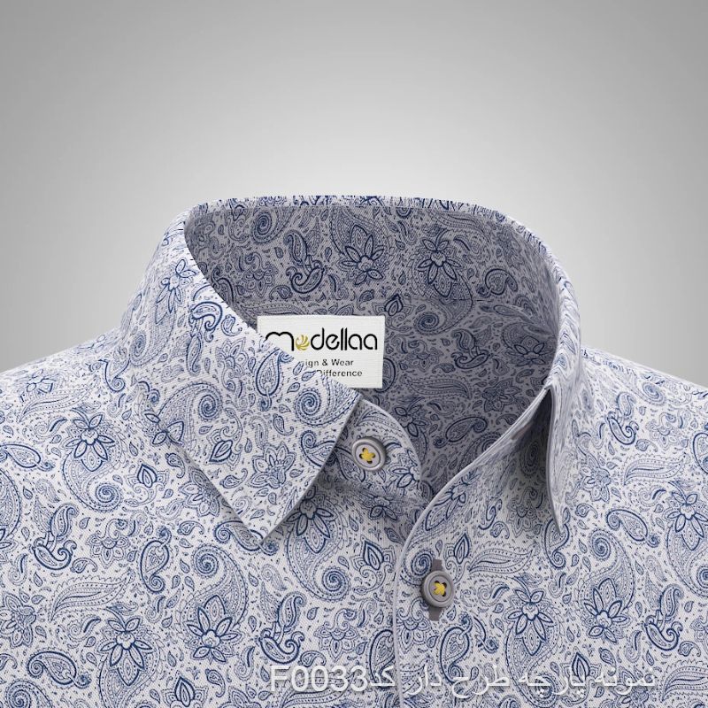 نمونه پارچه پیراهنی مردانه طرح دار کد F0033(جهت تست قبل از سفارش دوخت)